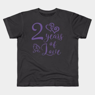 2 Years Of Love Cute 2nd Anniversary Gift product Kids T-Shirt